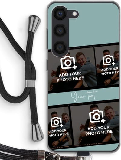 Gepersonaliseerd - Case Company® - Hoesje met koord geschikt voor Samsung Galaxy S23 hoesje met Koord - Filmrol N°2 - Telefoonhoesje met Zwart Koord - Bescherming aan alle Kanten en Over de Schermrand