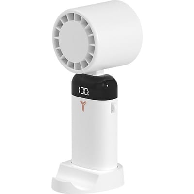 Draagbare Handheld Nek Tafelventilator met 90 graden Verstelbare Hoek 3600mAh Batterij 3 Snelheidsinstellingen Basis als