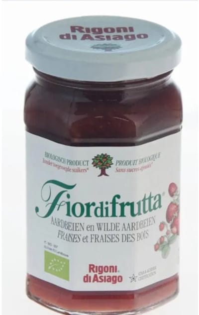 Fiordifrutta Biologische Jam Aardbeien en Wilde Aardbeien - 6 x 250 gr - Voordeelverpakking