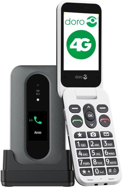 Senior Mobiele Telefoon met 4G Flip Design en GPS Hulptoets - Oplaadstation inbegrepen