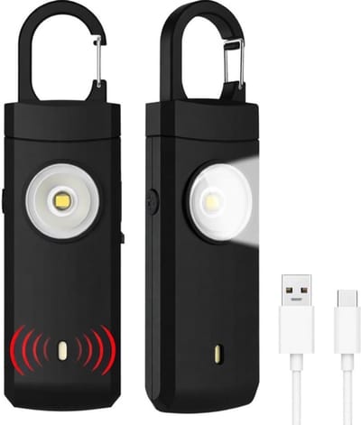 Persoonlijke Alarm - 2 Stuks - Krachtig 130 Db Geluid En Felle Flits - Persoonlijke Veiligheidsalarm - Zelfverdediging Sleutelhanger - Persoonlijke Bescherming - Noodsignaal - Senioren Alarm - zwart