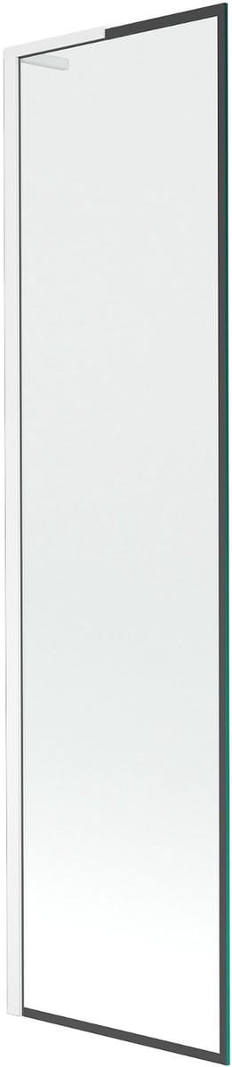 Mexen Next L badwand éénvleugelig 50 x 150 , zwart frame, wit - 895-050-000-03-70-20