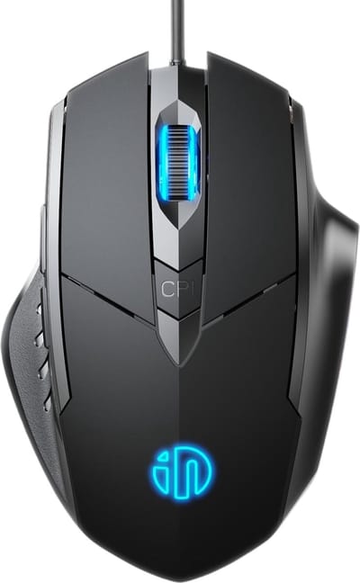 StayPowered PC-Muis - Stille Klik en Maximale Precisie - 3200 DPI - Plug & Play - 6 Instelbare Knoppen - Ergonomisch Design - Vierkleurige Ademlichten - Brede Compatibiliteit - Zwart - Levering Sneller dan Aangegeven!