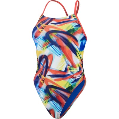 Dames zwempak uit 1 stuk Speedo End+ Allov Dig Lattice Tie-Back