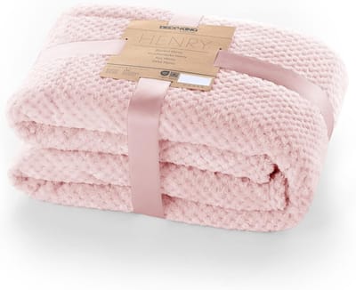 Zachte Microvezel Plaid Fleece Deken Scandinavisch Roze 70x150 cm