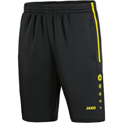 Jako Active Trainingsshort Kinderen - Zwart / Fluogeel | Maat: 128