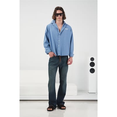 Geborduurd Tekstprint Lange Mouwen Shirt