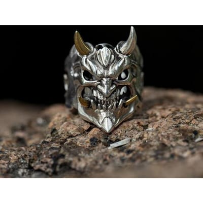 Vintage Mens Horror Woede Schedel Ring Gothic Punk Biker Skelet Ringen Voor Mannen Partij Sieraden Halloween Geschenken Drop Shipping Resizable black