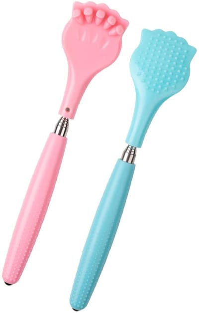 2-pack - Rugkrabber - Draagbare, uitbreidbare rugkrabber - Antislip handmassage-apparaat - Met telescopisch handvat - Voor hoofd - rug - benen en andere lichaamsdelen - Kietelmassage