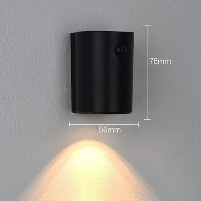 Milova Wandlamp - LED - Oplaadbaar - Lichaamsdetectie - Zwart - Trapverlichting - Hal - Slaapkamer - Woonkamer - Decoratie