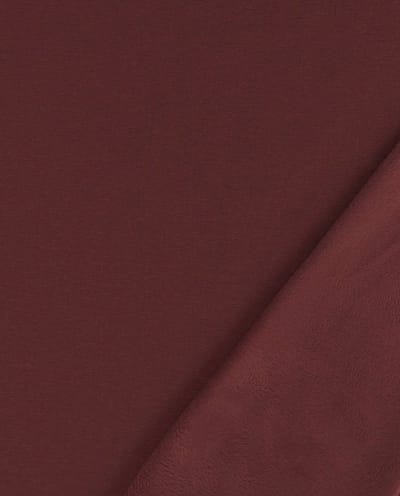 Alpen Fleece Stof Uni per Meter – Donker Bordeaux – Warm & Zacht – Met Fleece Binnenkant – Voor Hoodies, Joggingbroeken & Loungewear