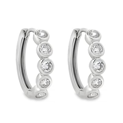 Juwelier Zwartevalk zilveren (gerhodineerd) oorbellen met zirkonia - 22.350
