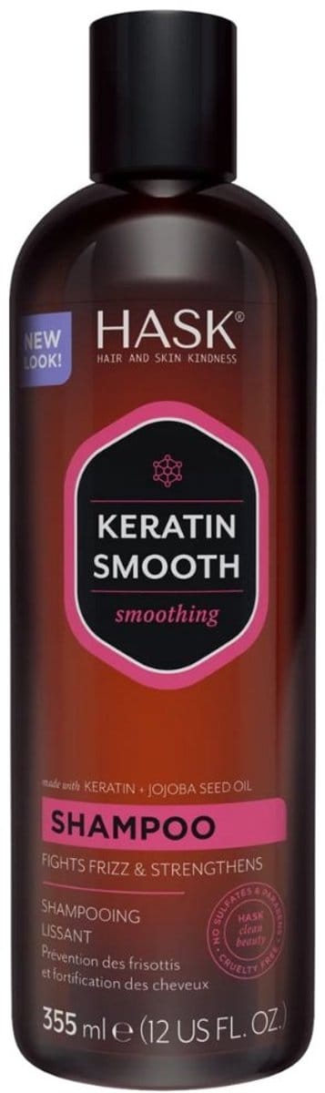 Hask Shampoo Keratin Smoothing Shampoo - Collageen boost - Versterkt haar - Vrij van parabenen