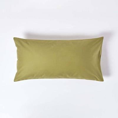 Homescapes Luxe Satijn Kussensloop 50x90 cm – Olijfgroen – 100% Egyptisch Katoen – Draaddichtheid 1000