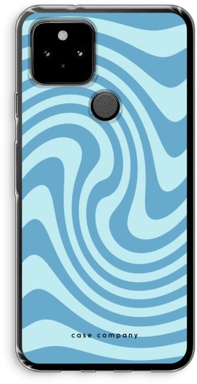 Case Company® - Hoesje geschikt voor Google Pixel 5 hoesje - Swirl Blauw - Soft Cover Telefoonhoesje - Bescherming aan alle Kanten en Schermrand
