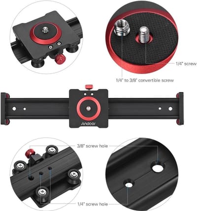 50cm Aluminium Camera Track Slider Video Stabilizer Rail voor DSLR en Camcorder, tot 5kg belastbaar