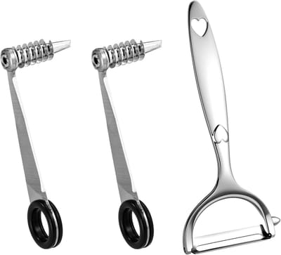 2 Stuks Spiral Cutter Set met 1 Schiller - Ideaal voor Komkommer, Aardappel en Groenten Decoratie in de Keuken