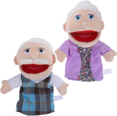 Handpoppen Set - Verhalenpoppen Vingerpoppen - Interactief Spelen - Zacht Katoen Materiaal - 30 x 26 x 15 cm - Meerkleurig