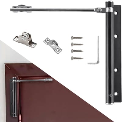 Dailygoods- Deursluiter Automatisch - Staafdeursluiter - Roestvrij Staal - Opbouwmontage - Instelbaar - Draagvermogen tot KG - Deursluiting
