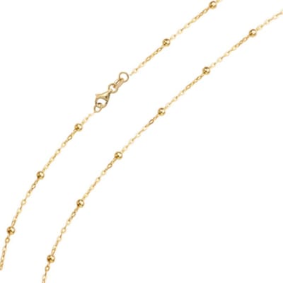 Cavill - Gouden Ketting - 375 Geelgoud - 45 cm - Fijn Bolletjes Ontwerp - Lichte, Duurzame Ketting met Karabijnsluiting - Dagelijks Draagbaar