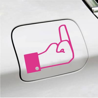 Bumpersticker - FB Middelvinger - 10 X 13 - Roze