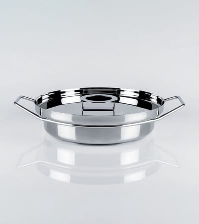 KnIndustrie Back/Up Hapjespan Ø30cm RVS - Italiaans Design Lage Koekenpan Inductie