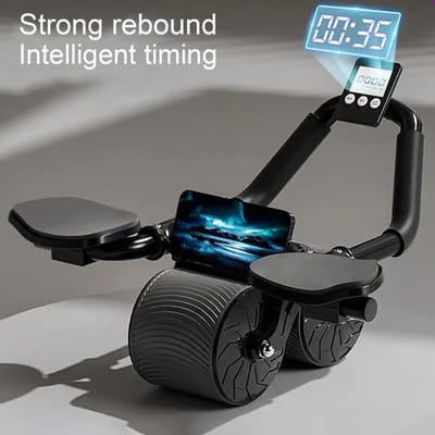 Multifunctioneel Buikspier Wiel - Ab Roller - Buikspierwiel - Buikspiertrainer - Core- Timer - Zwart