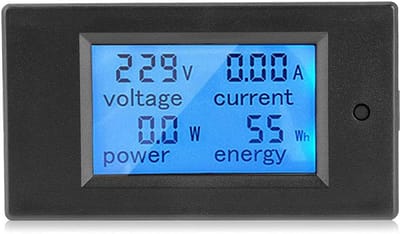 Vermogensmeter Monitor - Energie Meter - Stroom Verbruik - Alarm Functie - 100A 220V - Zwart