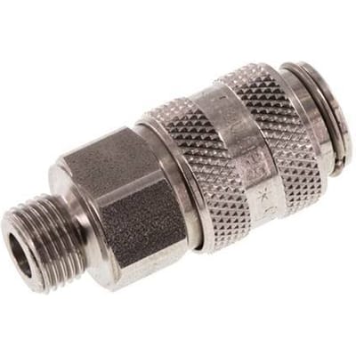 RVS DN 5 Luchtkoppeling Snelkoppeling G 1/8 inch Buitendraad - CLS5-M-S-018