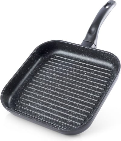 Grillpan Graniet Vierkant GRANDE 26x26 cm - Grill - Pan - Steakpan - Koekenpan