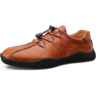 Grote Maten Lente Nieuwe Heren Leren Schoenen Trendy Casual Trendy Schoenen Zacht Leer Ademend 48 bruin