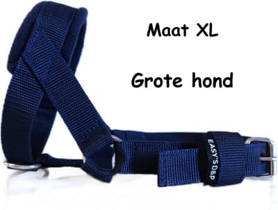 Hoofdhalster hond - Anti trek - Donker blauw - Maat XL - Gevoerd - Antitrek hoofdhalster hond - Halster hond - Anti trek hond