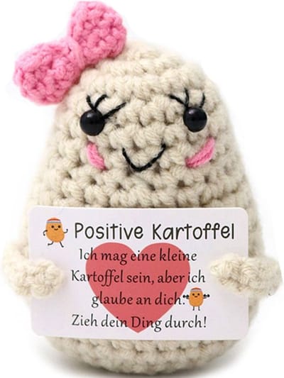 Positive Kartoffel - positief vriendje - Gehaakt aardappel poppetje - Positieve vriendjes