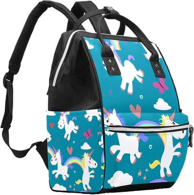 Luiertas Rugzak - Babytas Mummie Tas - Babyverzorging Reizen - Grote Capaciteit - Meerkleurig - Groen Patroon
