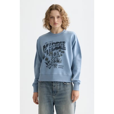 Scotch & Soda Chest Artwork Relaxed Sweatshirt Faded Denim Taglia: S | Maglioni a maglia Outlet | Donna | Blu