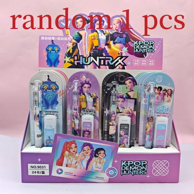 2026 Heet Cartoon K- PopDemonenjager Meisjes Mechanisch Potlood Set Cartoon Lumi Klikpotlood School Kantoor Schrijfwaren Set Cadeau gray