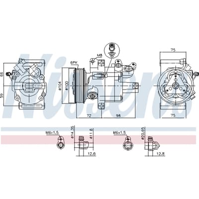 Compressor, airconditioner NISSENS 89399