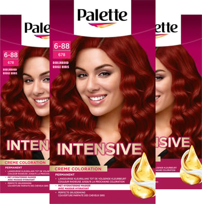 Palette - 678 Robijnrood - Haarverf - Intensieve, Natuurlijke Kleuren met 100% Grijsdekking - Voordeelverpakking - 3 stuks