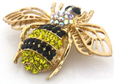 Glitter Bij Broche - 5cm - mode accessoire