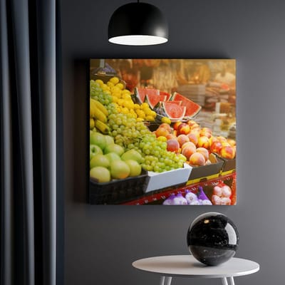 Artaza Canvas Schilderij Fruit - 30x30 cm - Klein - Wanddecoratie Keuken - Schilderijen Op Canvas Fruitmarkt - Muurdecoratie