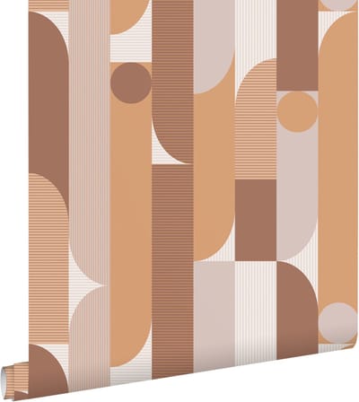 ESTAhome behang geometrische vormen lichtbruin - 50 x 900 cm - 131060