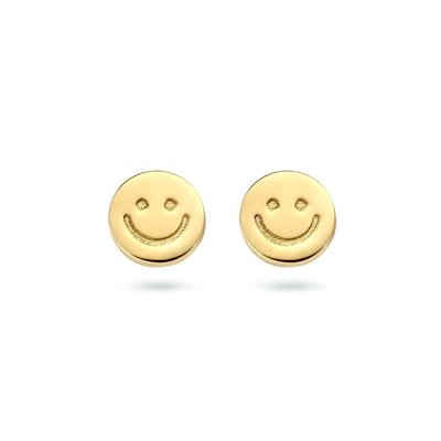Zilver Verguld (Geel) Oorknoppen Smiley 1 Micron 2102048