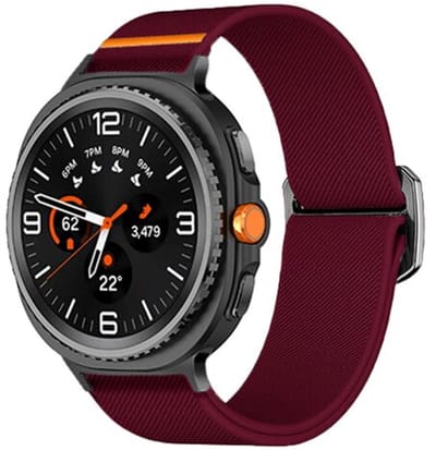 By Qubix - smartwatch bandje - Compatible Samsung bandje - Nylon Loop bandje - Bordeaux - Geschikt voor Samsung Galaxy Watch 9 (40/44mm) - Watch 8 (40/44mm) - Watch 8 Classic (46mm)