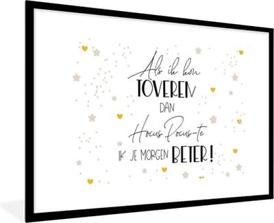 Fotolijst incl. Poster - Get well soon - Quotes - Sterren - Toveren - 120x80 cm - Posterlijst