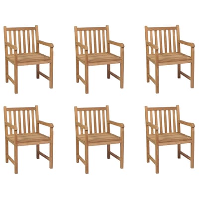 vidaXL - Tuinstoelen - 6 - st - massief - teakhout
