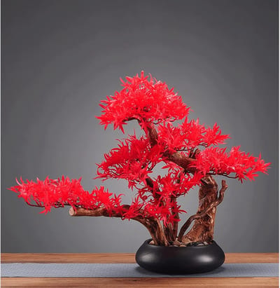 Kunstmatige boom - Nep bonsai - Bureaudecoratie - Onderhoudsvrij groen - Kleine potplant