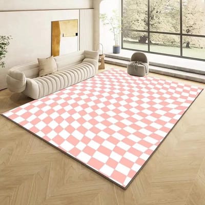 Mode Retro Dambord Tapijt Woonkamer Slaapkamer Decoratie Bedzijde Antislip Zachte Mat Huis Wasbaar Pluche Kleden Aanpasbaar 100*160cm