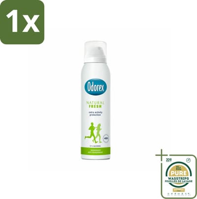 1 x Odorex Deodorant Spray Natural Fresh 150 ml- Deodorant Spray - Natuurlijke Frisheid - Alcoholvrije Deodorant - Huidvriendelijk - Dermatologisch Getest