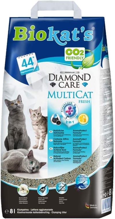 Kattenbakvulling Multi Cat - Geurabsorberend Grit - Meerdere Katten - Actieve Kool - 3 x 8 L