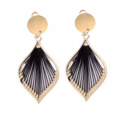 Clip oorbellen -goudkleur- zwart- fijn draad- geen gaatje- Charme Bijoux